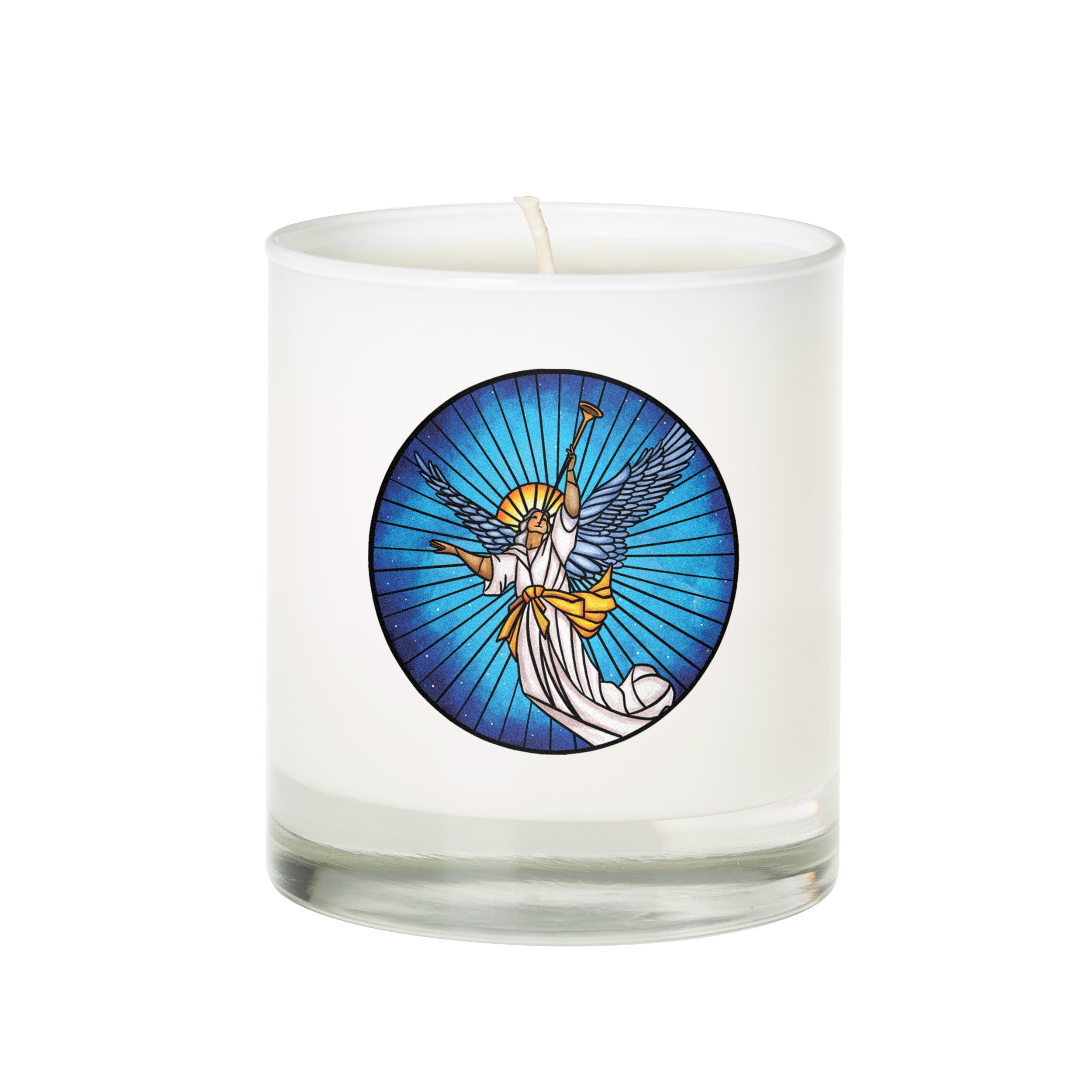 Christmas Angel Stained Glass Candle