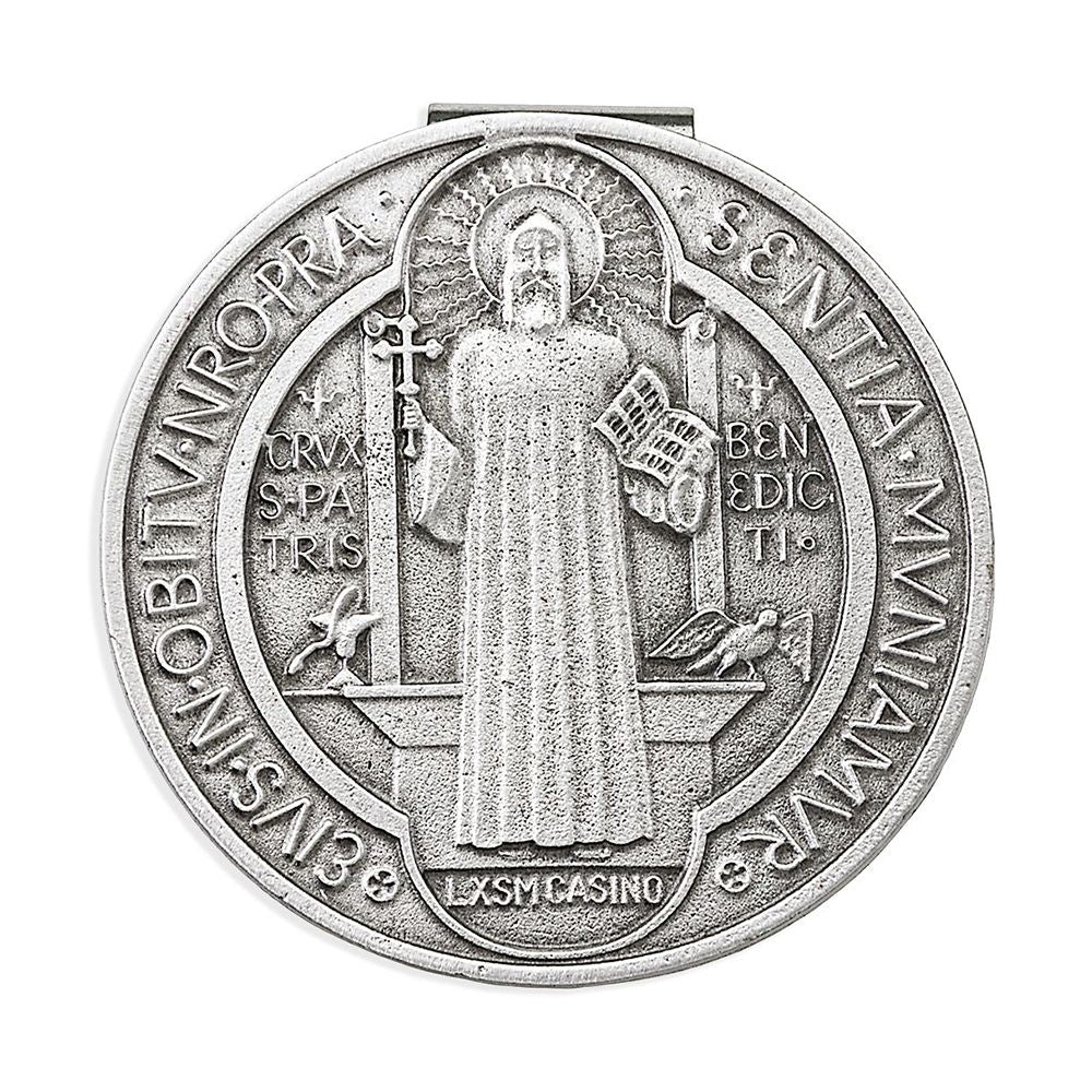 St. Benedict Jubilee Medal Round Visor Clip