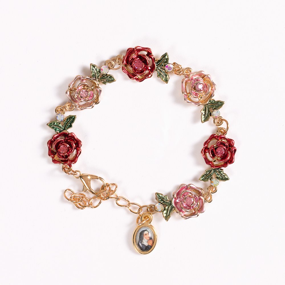 Pink & Red Roses of St. Thérèse Bracelet