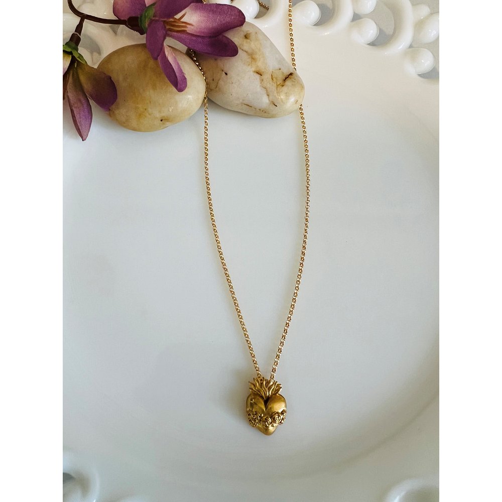 Gold Immaculate Heart Necklace