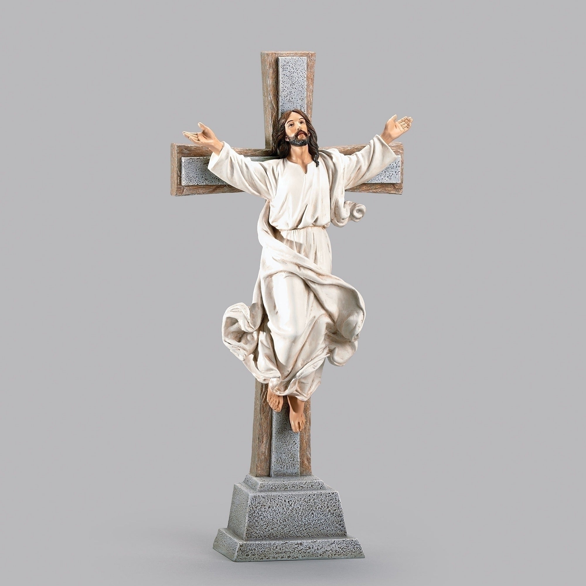 Two Tone Risen Christ Standing Crucifix