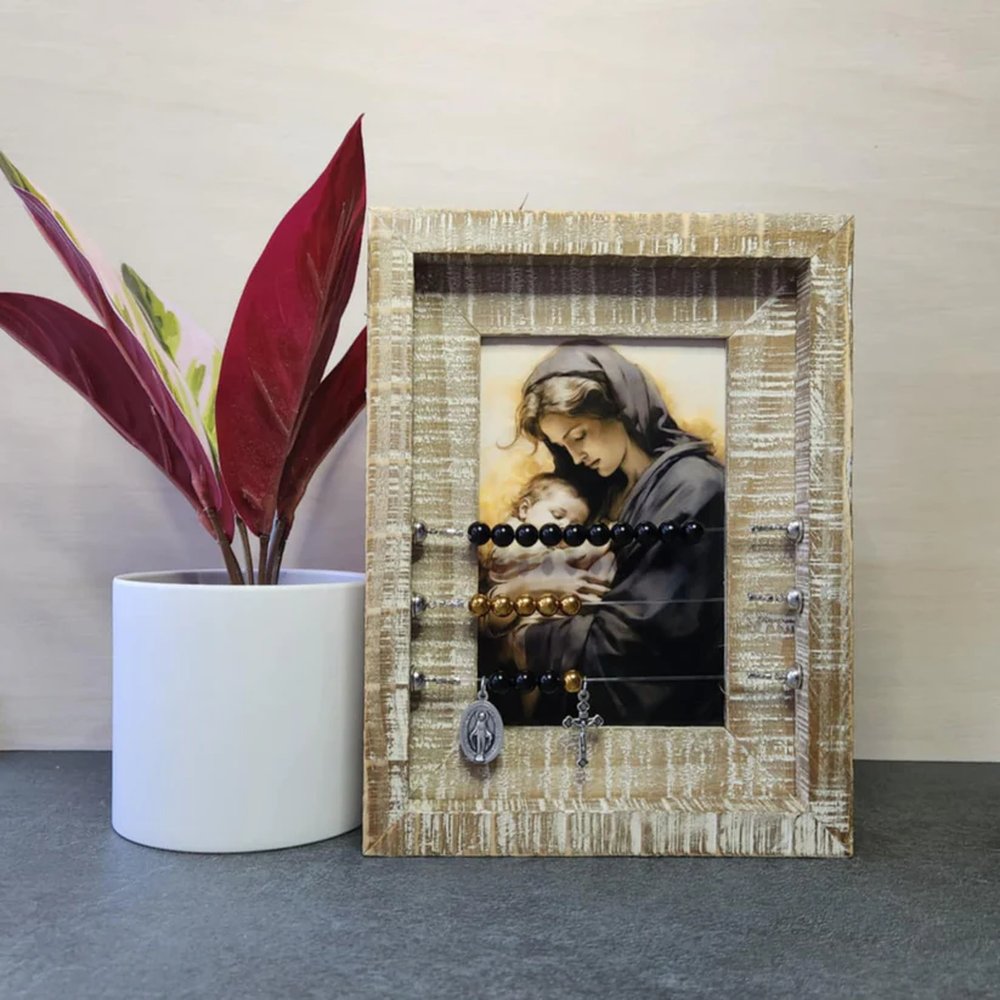 Madonna & Child Framed Print Abacus Rosary