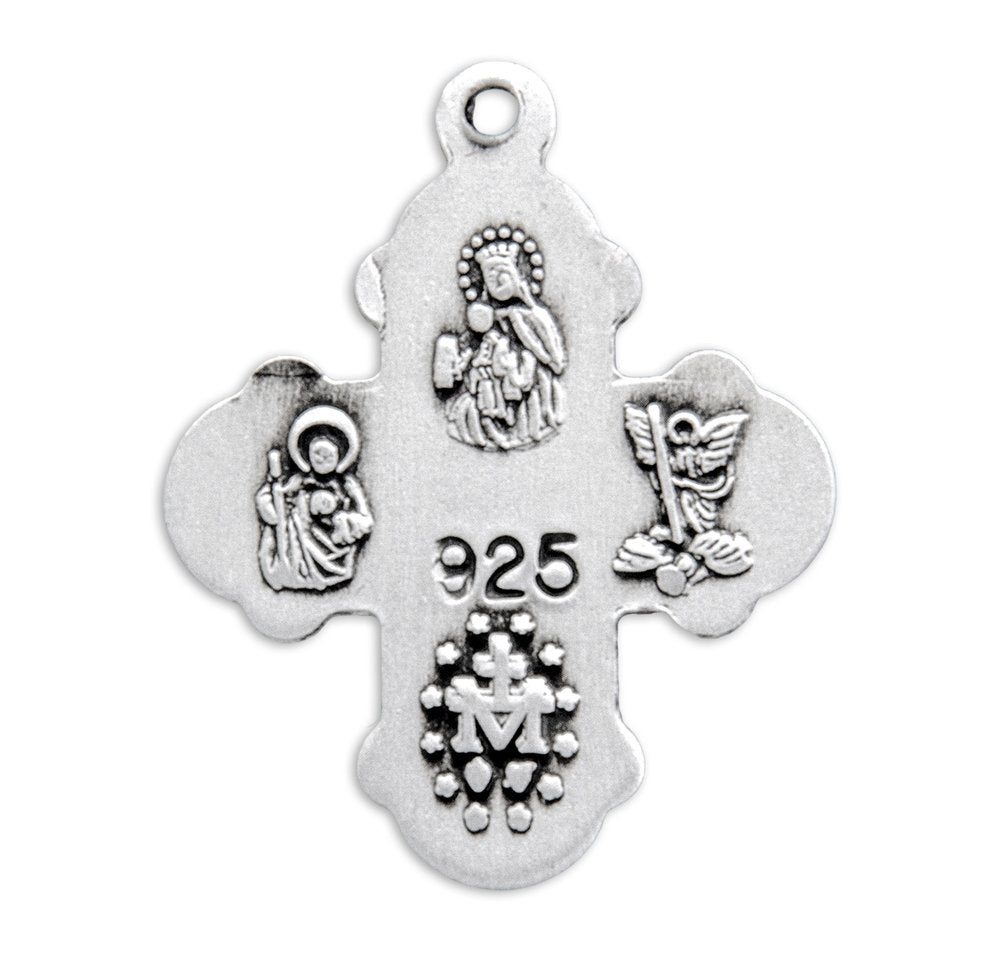 Petite Sterling Silver Four-Way Medal Necklace