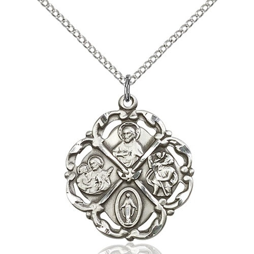 Sterling Silver 5-Way Pendant 1 X 7/8"