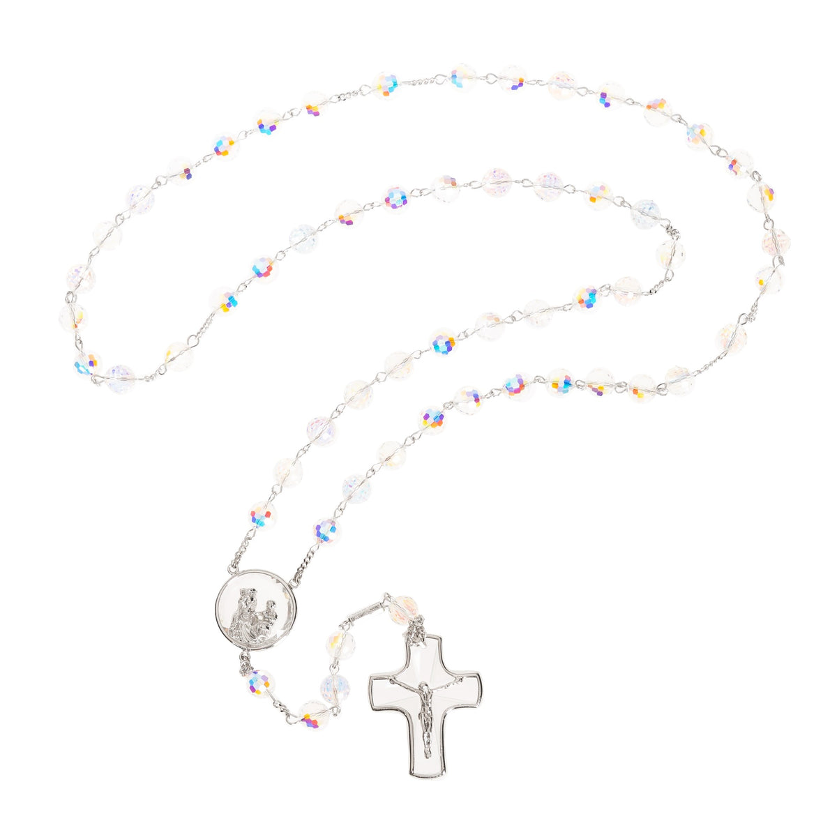 Sterling Silver Aurora Borealis Lourdes Rosary