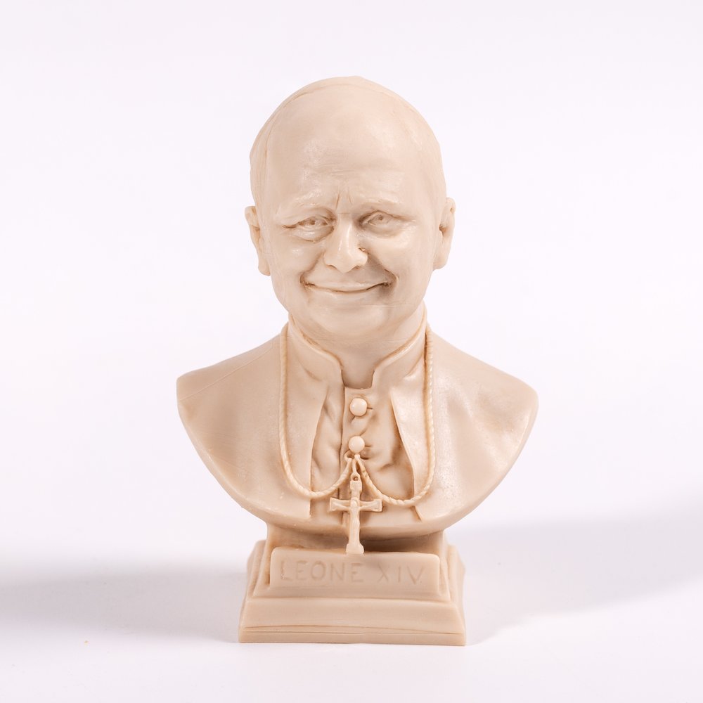 Italian Antique Ivory Pope Leo XIV Bust - 4.72"