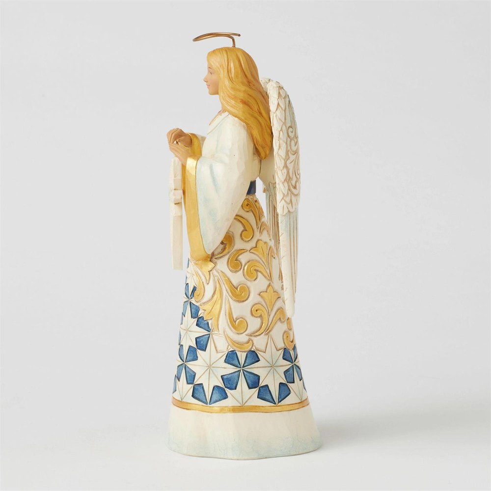 Jim Shore Blue & Gold Angel Figurine - 8.46"