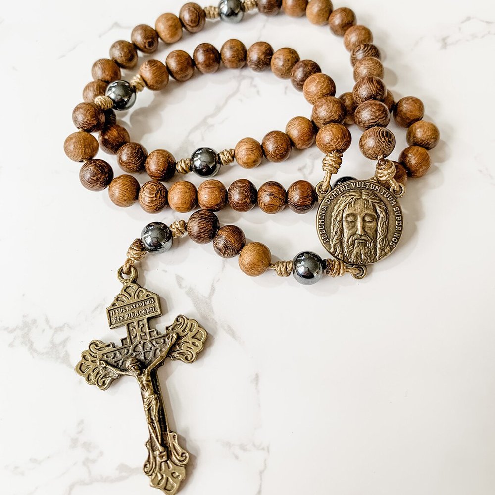 Holy Face & Pardon Crucifix Corded Rosary