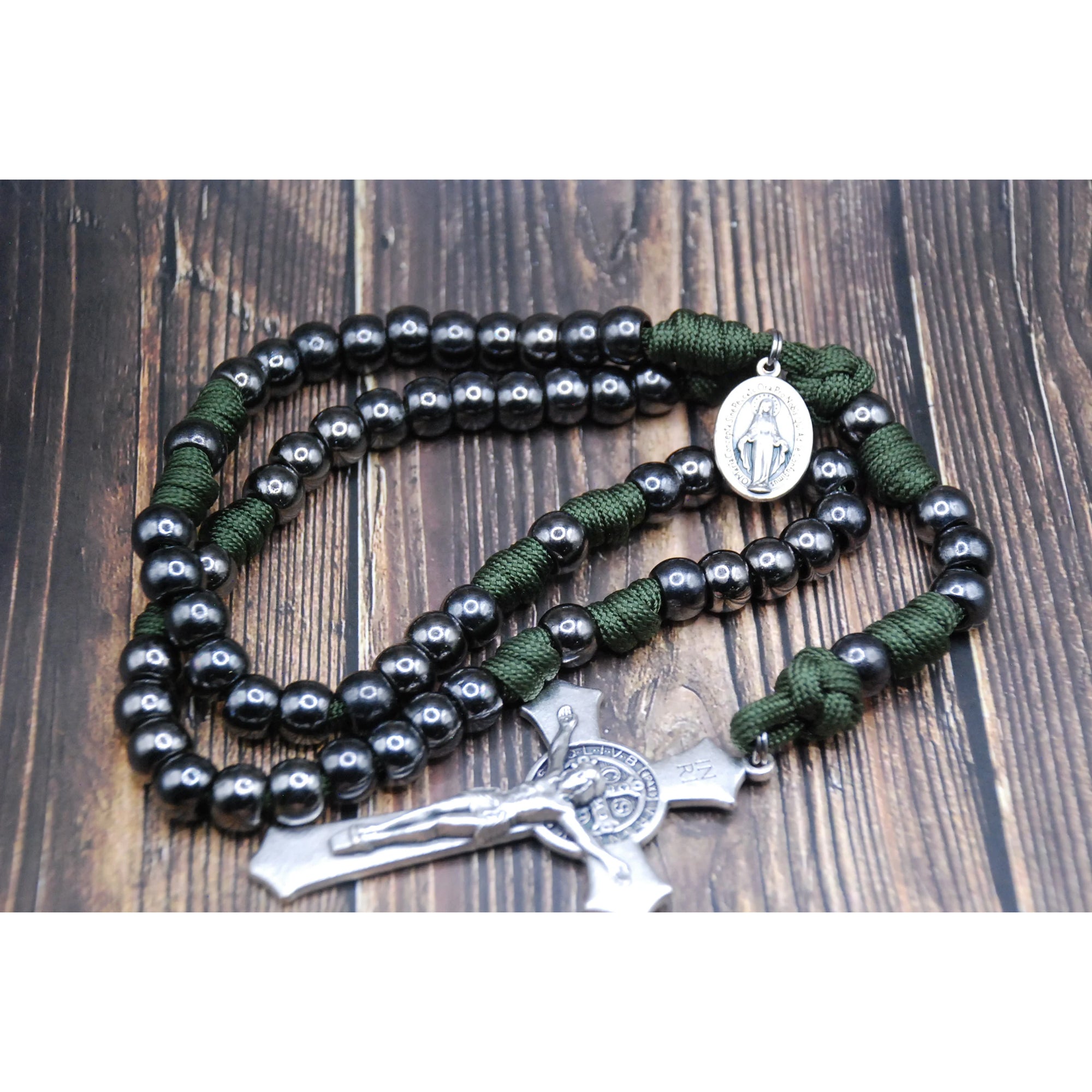 Gunmetal St. Benedict Paracord Rosary - Multiple Colors