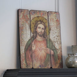 Sacred Heart Wooden Wall Plaque