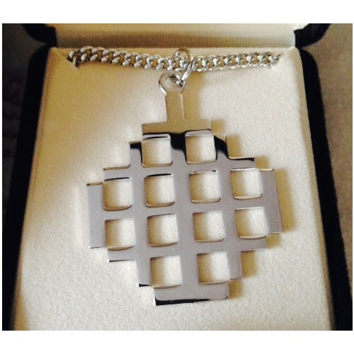 Sterling Silver Jerusalem Cross Pendant 1 3/8 X 1 1/8"
