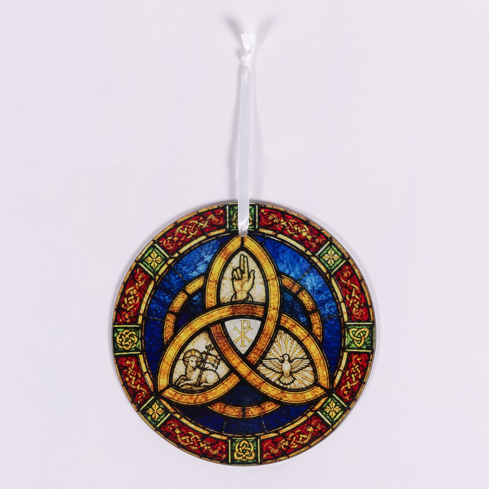 Holy Trinity Knot Stained Glass Suncatcher - 6" (D)