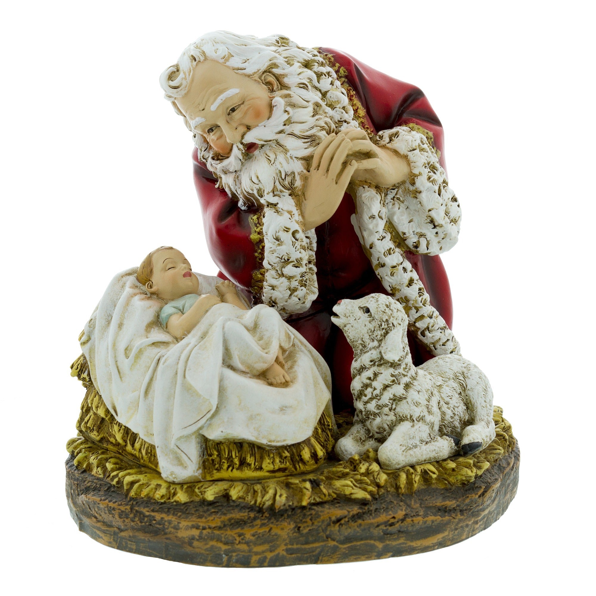Kneeling Santa with Sleeping Babe