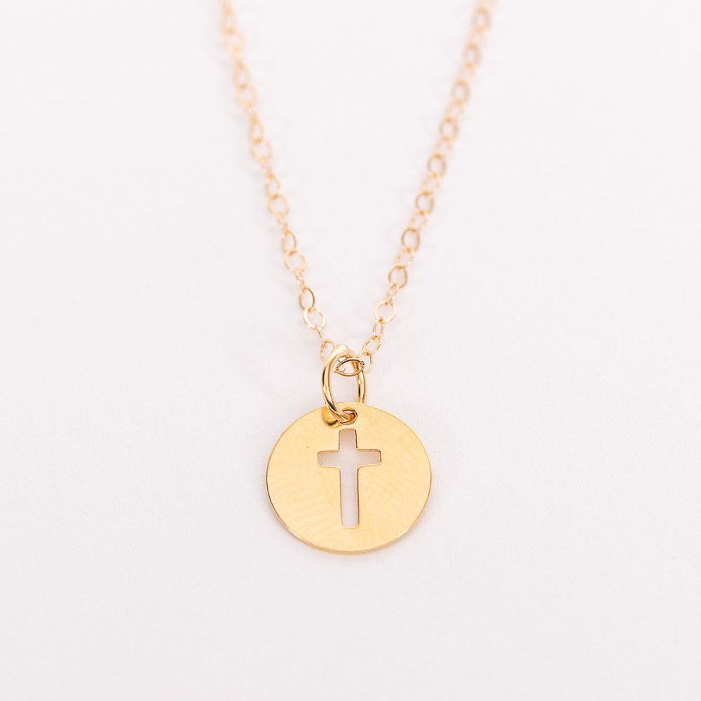 Cross Cutout Charm Necklace