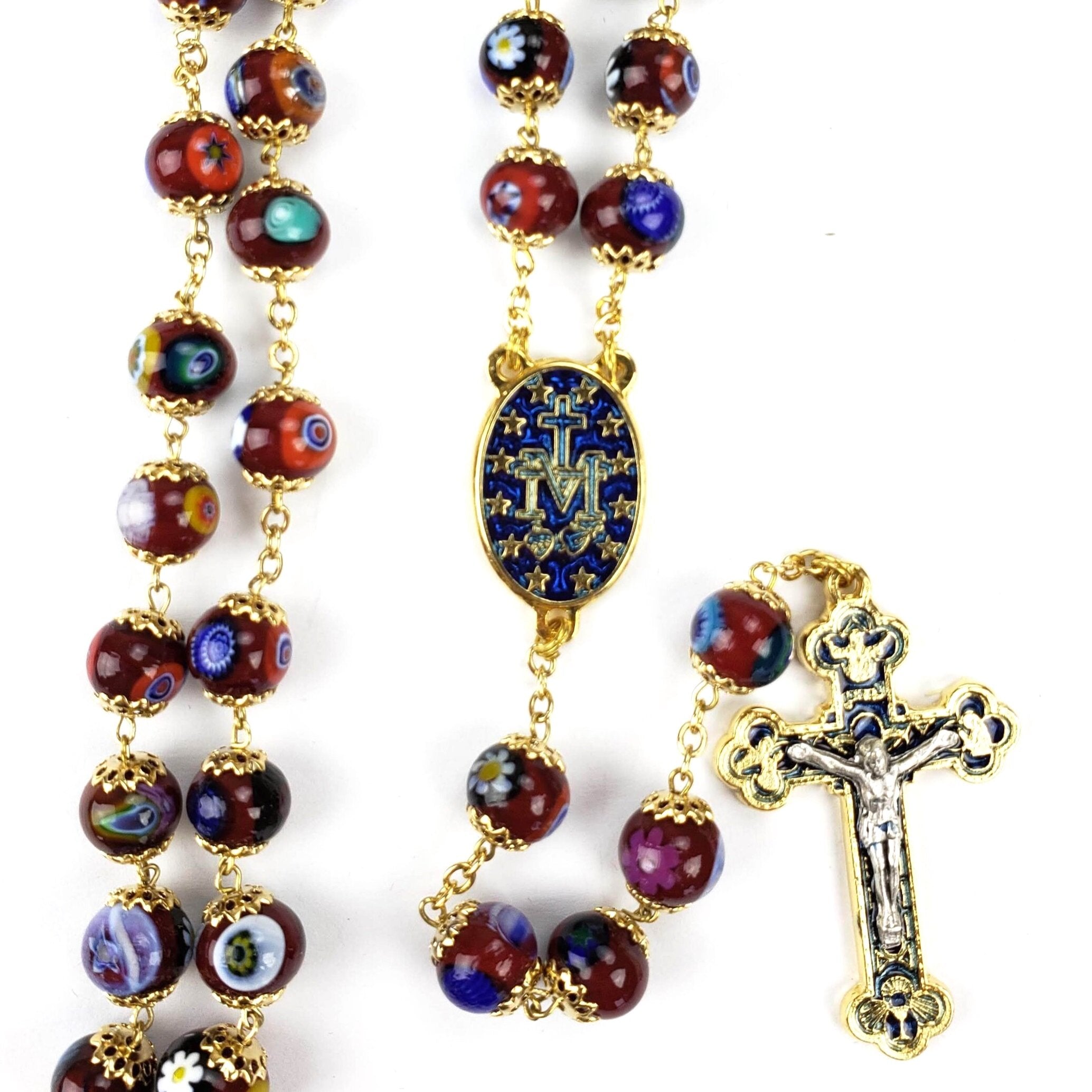 Burgundy Murano Glass Rosary