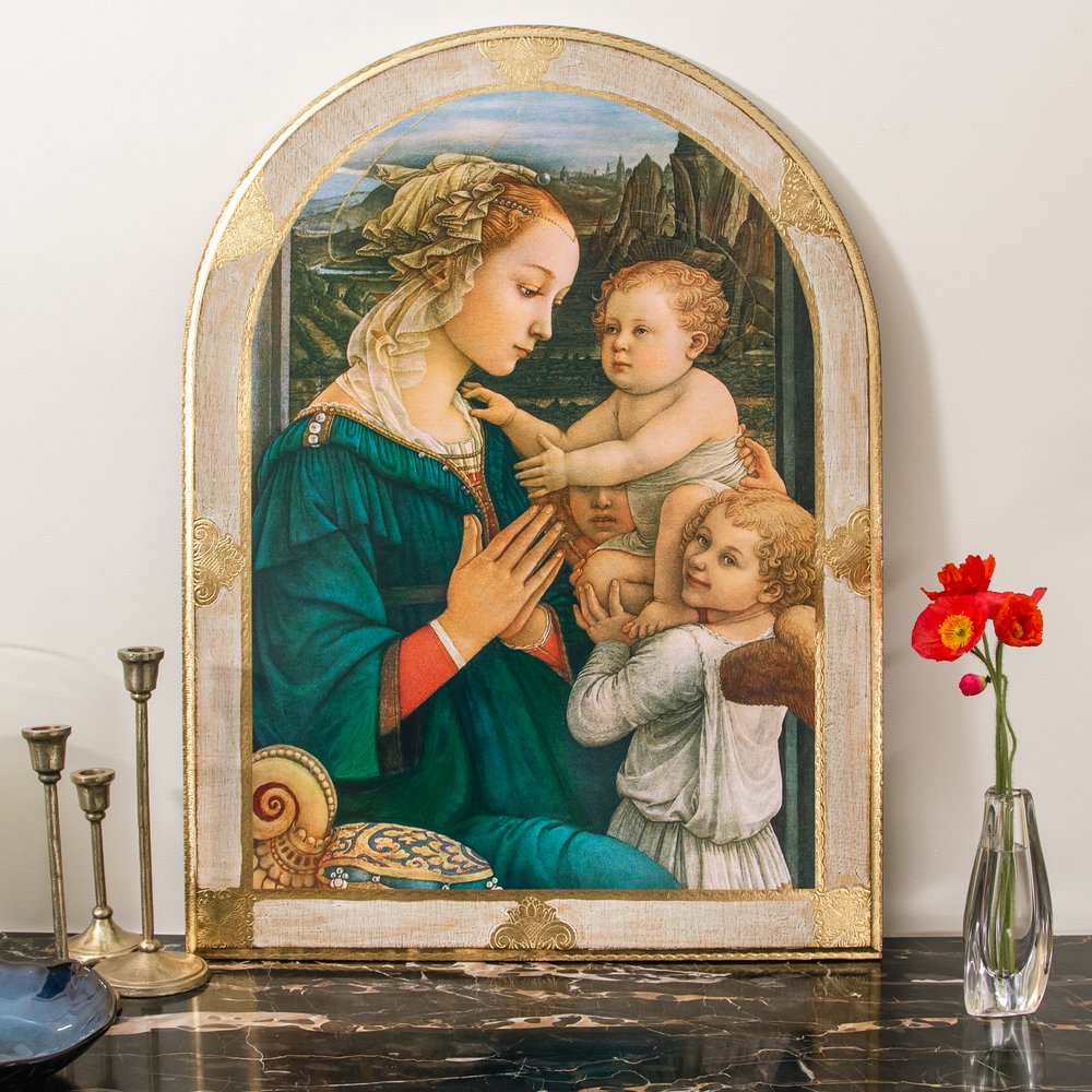 Arched Lippi Madonna Florentine Plaque