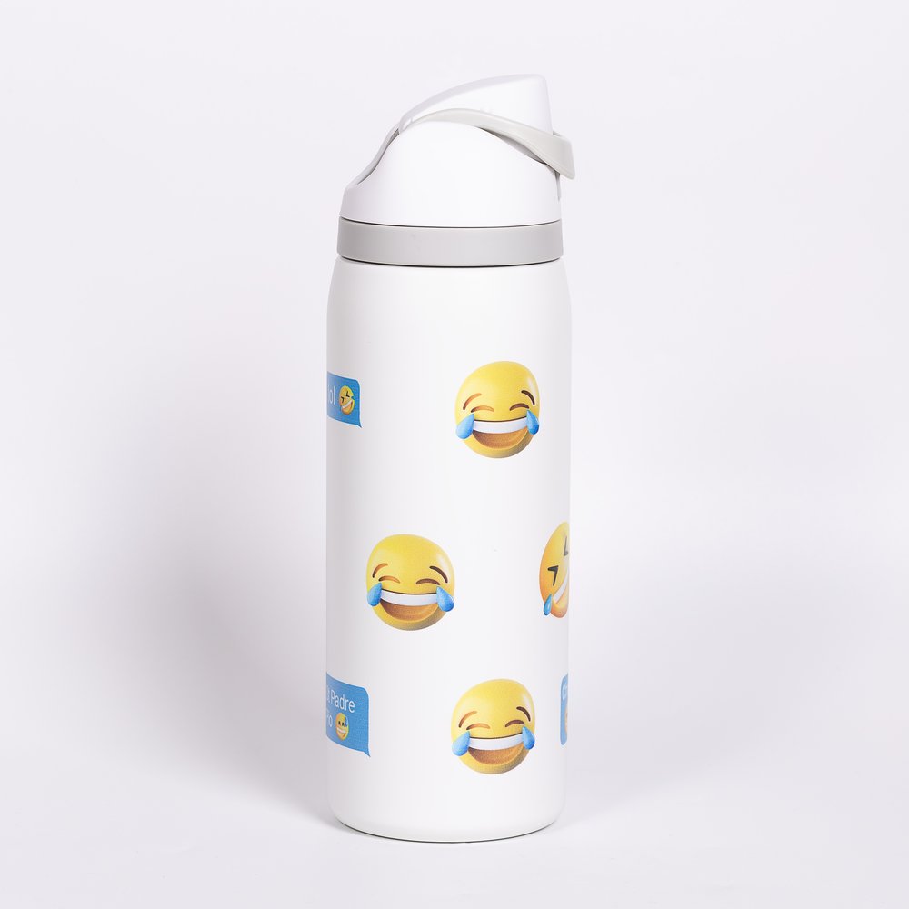 Personalized Padre Pio Laughter Emoji Water Bottle