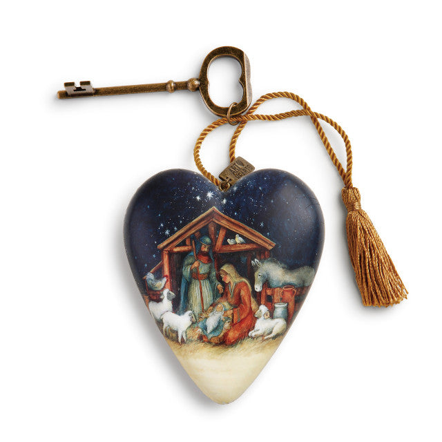 O Holy Night Art Heart Nativity Ornament