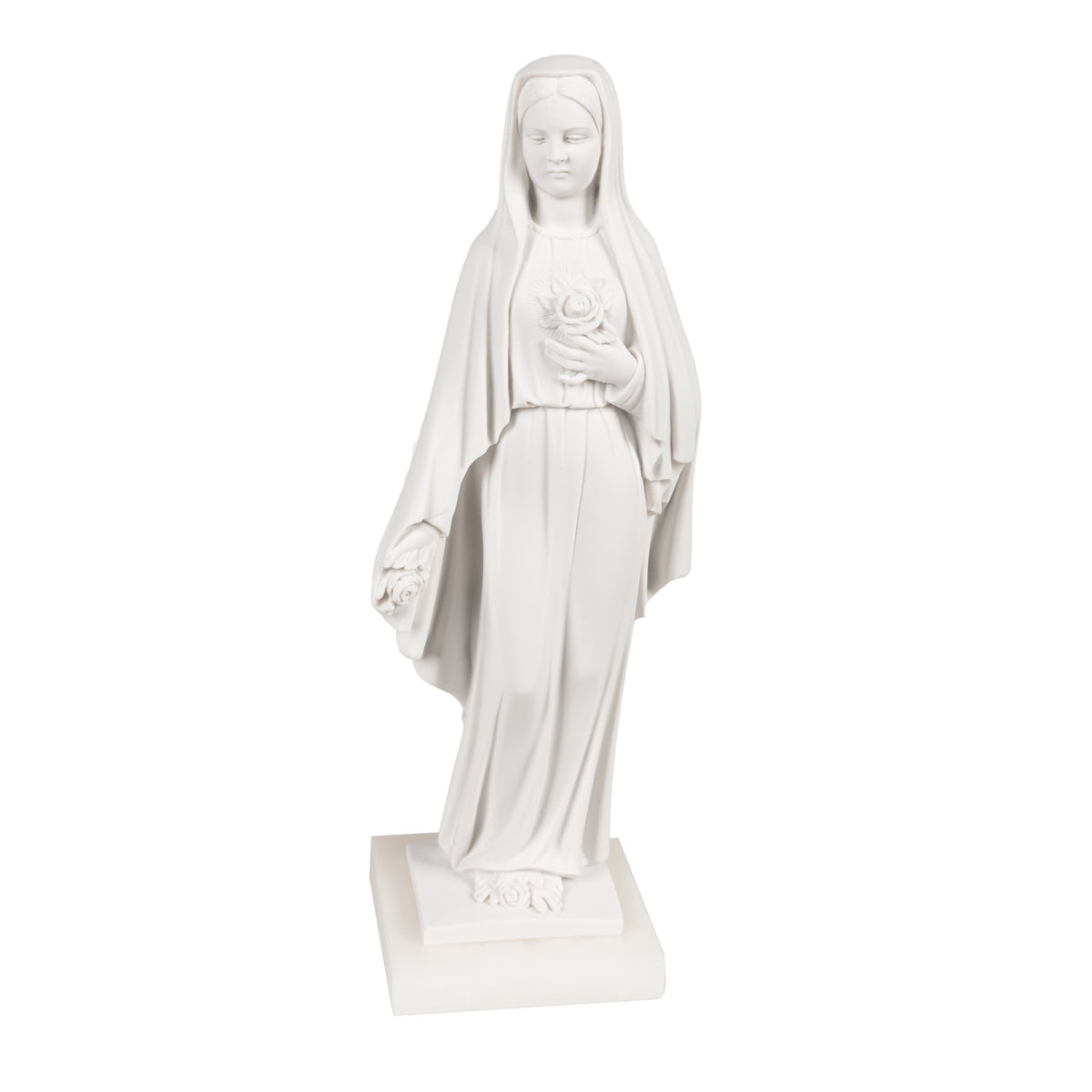 Our Lady of the Roses Italian Alabaster Statue - 10"
