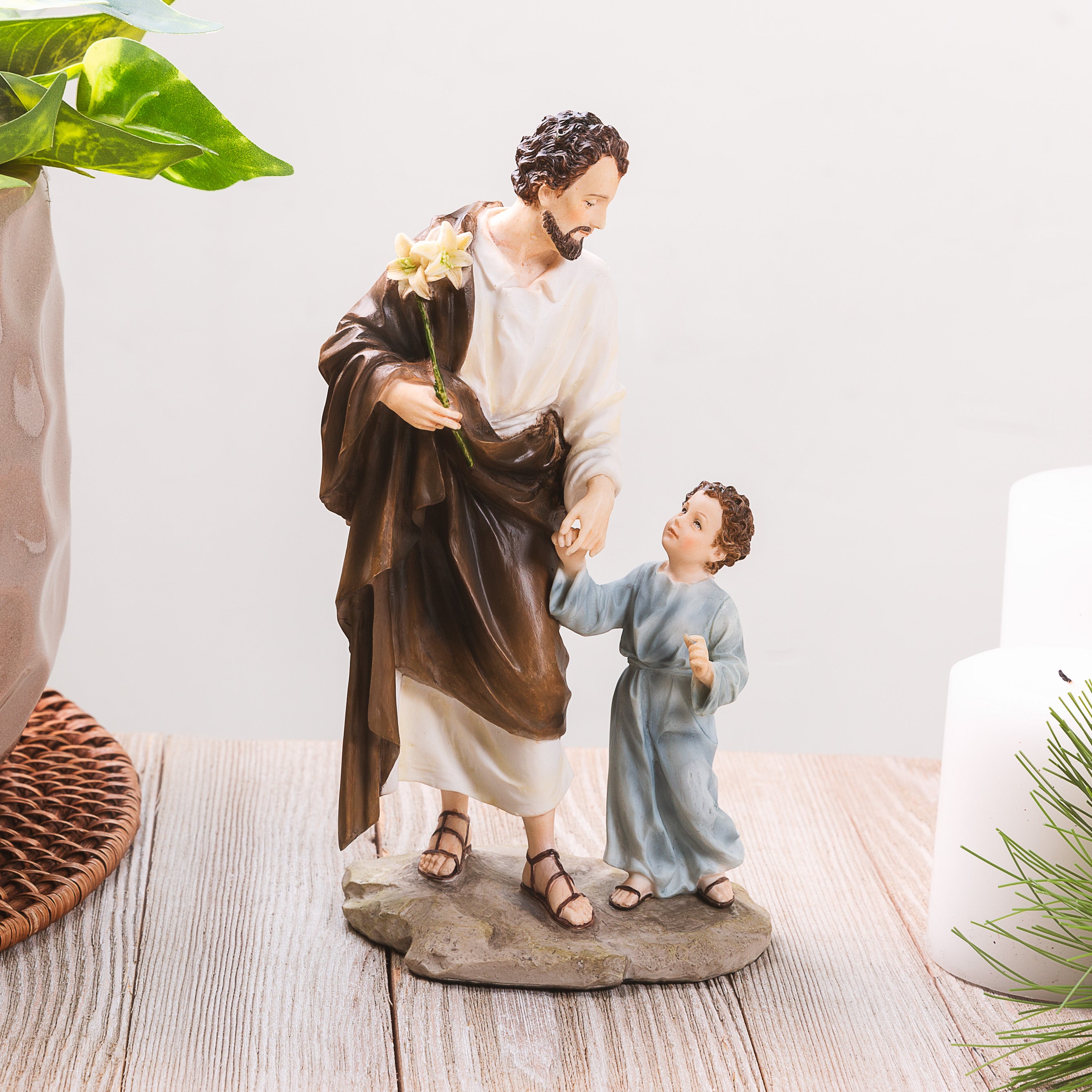 St. Joseph in Child Jesus Veronese Statue - 8.25"