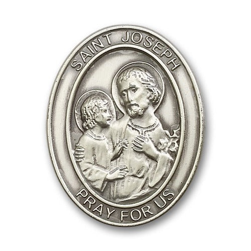 Antique Silver St. Joseph Visor Clip