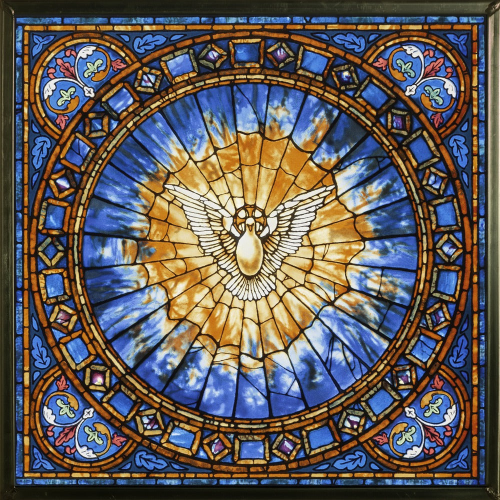 Hand Crafted Holy Spirit Stained Gass Tableau - 10.5"