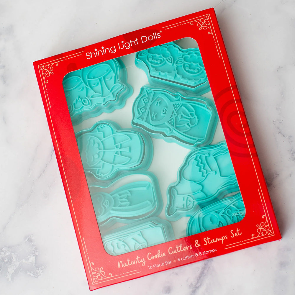 Shining Light Nativity Cookie Cutters & Stamps Set