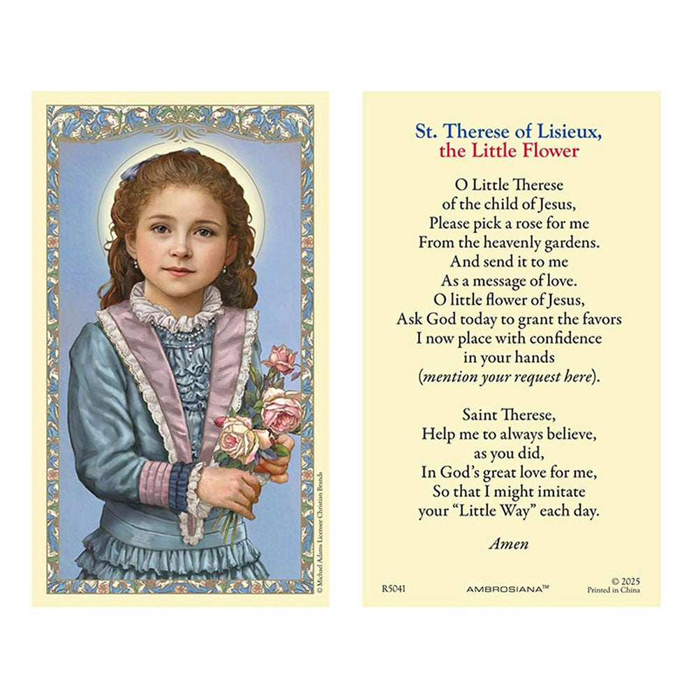 St. Therese Little Flower Prayer Card