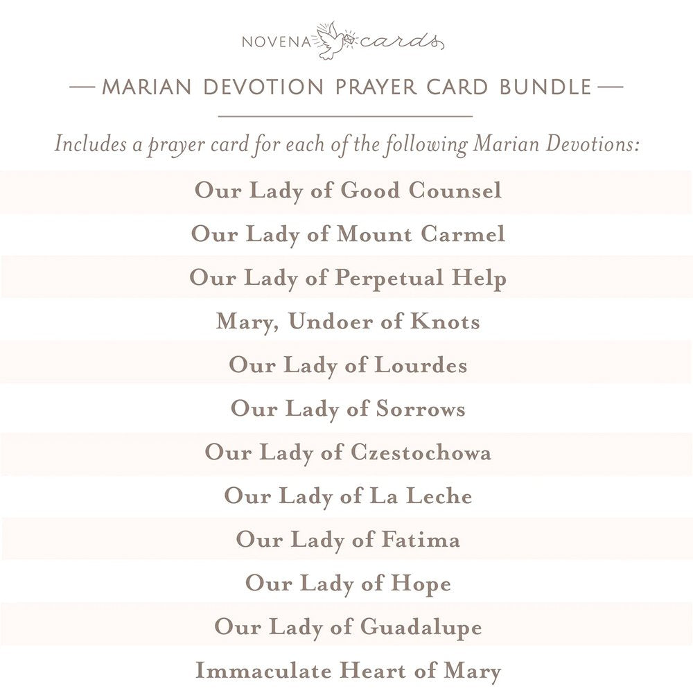 Popular Marian Devotions Prayer Card Bundle (12 Cards)