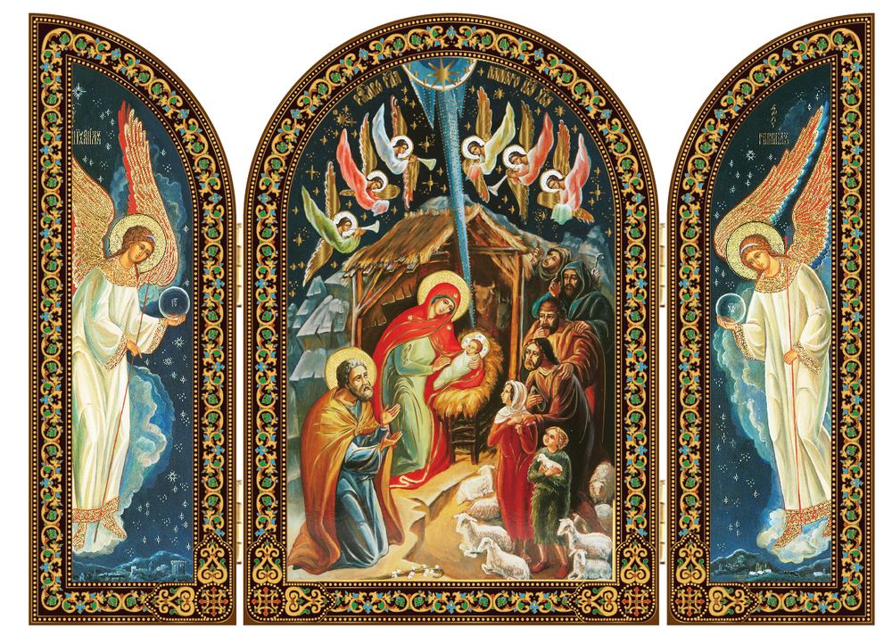 Nativity of Christ Russian Icon Triptych