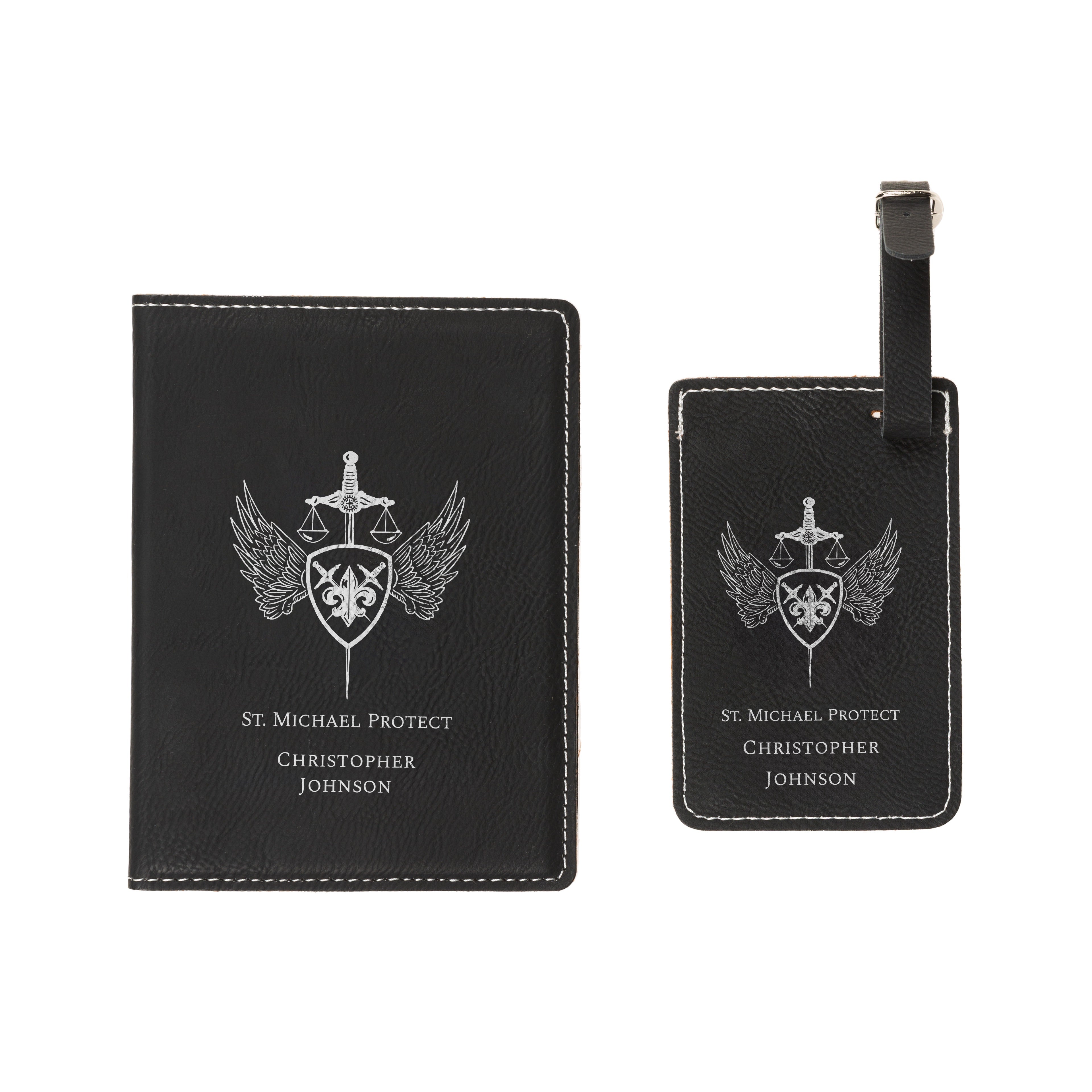 St. Michael Passport Cover & Luggage Tag Set - 2 Pieces