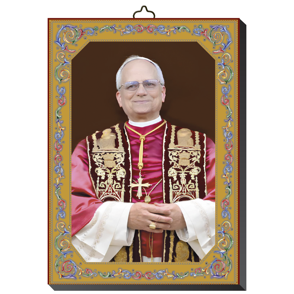 Pope Leo XIV Icon-Style Plaque - 5.5" (H)