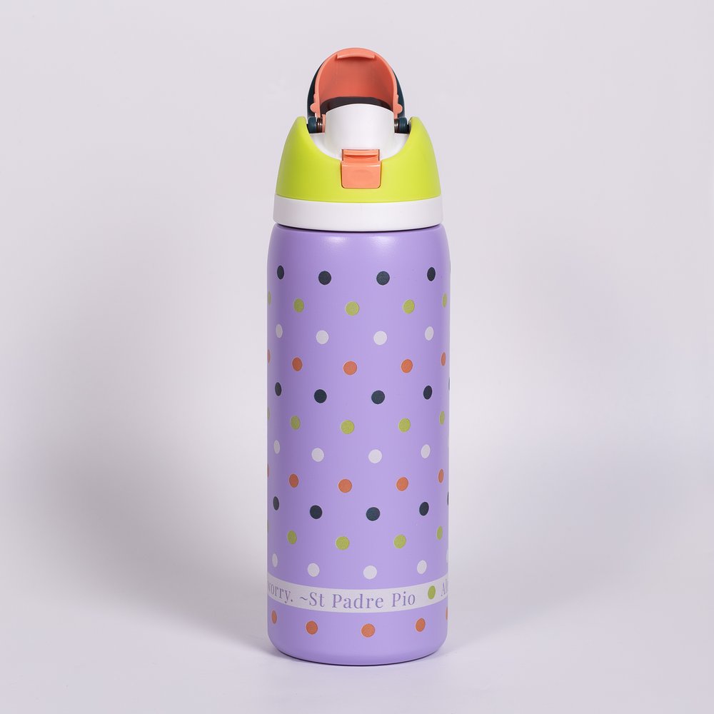 Personalized Don't Worry Polka Dot Water Bottle