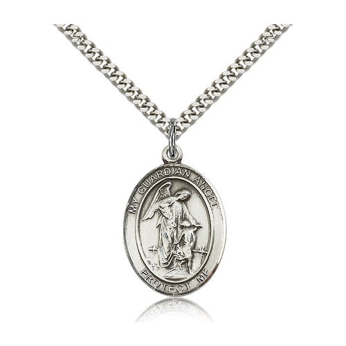 Sterling Silver Guardian Angel Pendant w/ chain