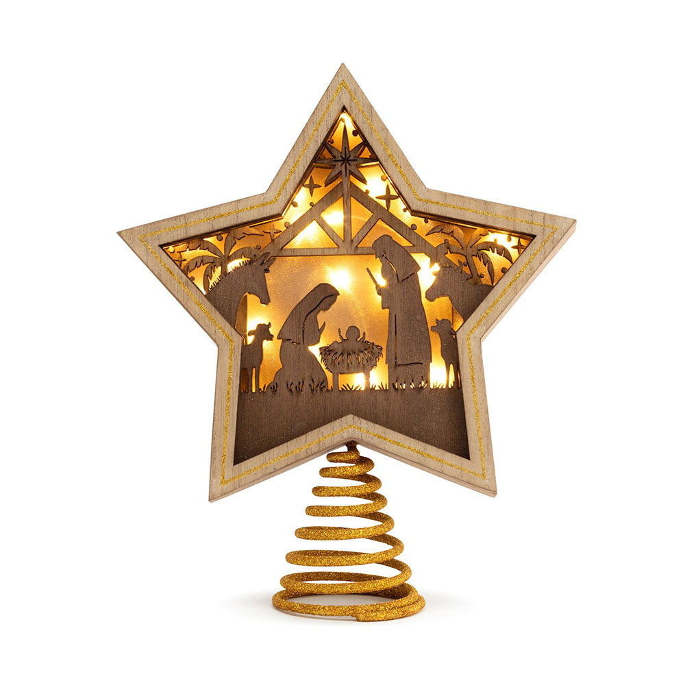 LED Star Nativity Tree Topper - 8.5" x 10"