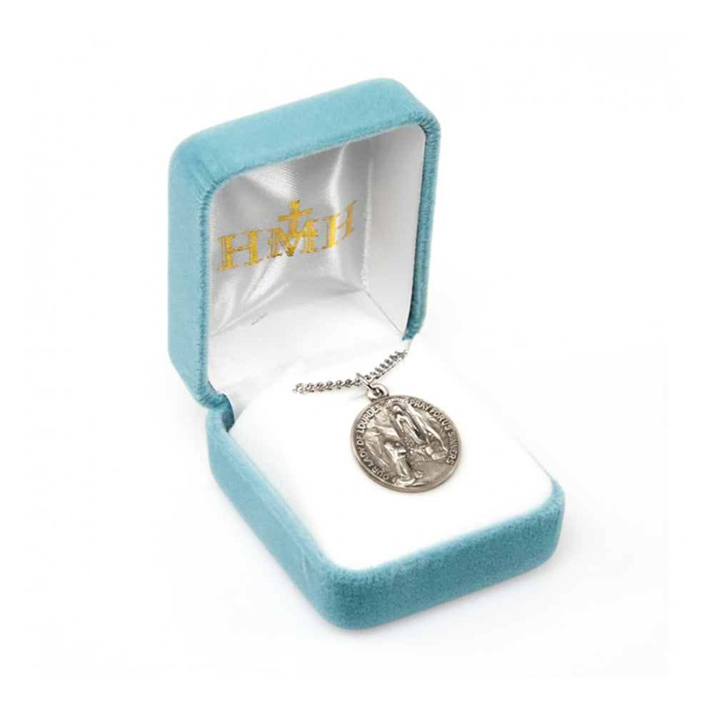 Petite Sterling Our Lady of Lourdes Necklace