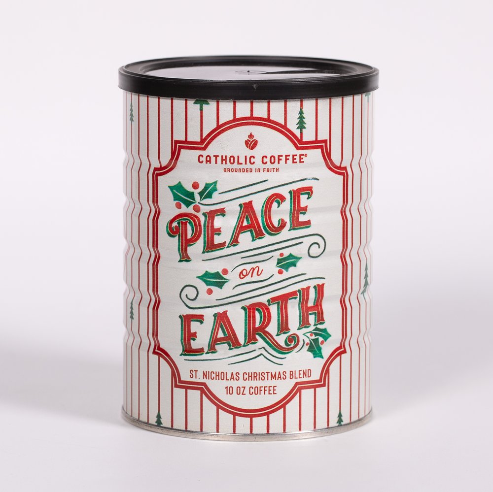 St. Nicholas Christmas Blend Coffee in Limited Edition Peace on Earth Can