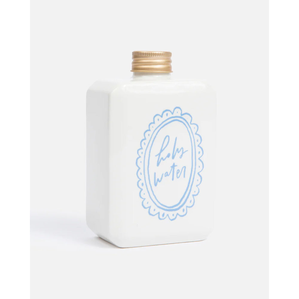 Be A Heart White & Blue Ceramic Holy Water Bottle