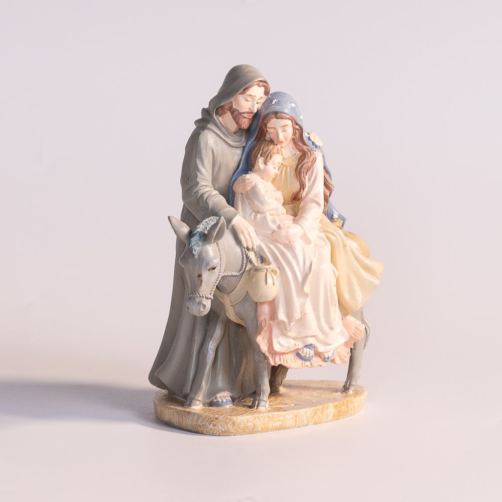 Holy Family with Donkey Figurine - 5.25"