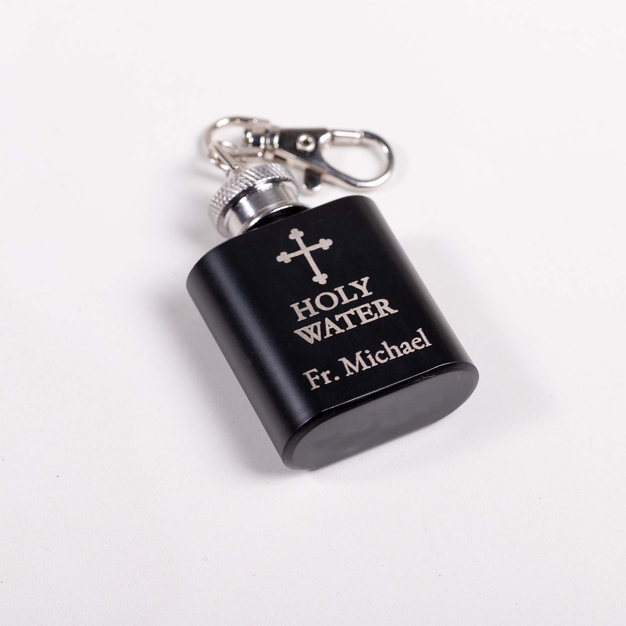 Personalized Holy Water Mini Flask Keychain