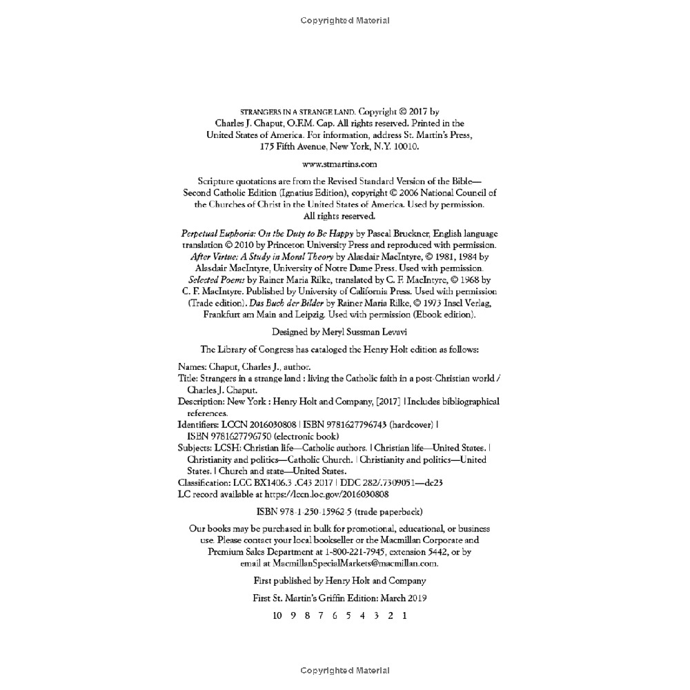 Strangers in a Strange Land: Living the Catholic Faith in a Post-Christian World