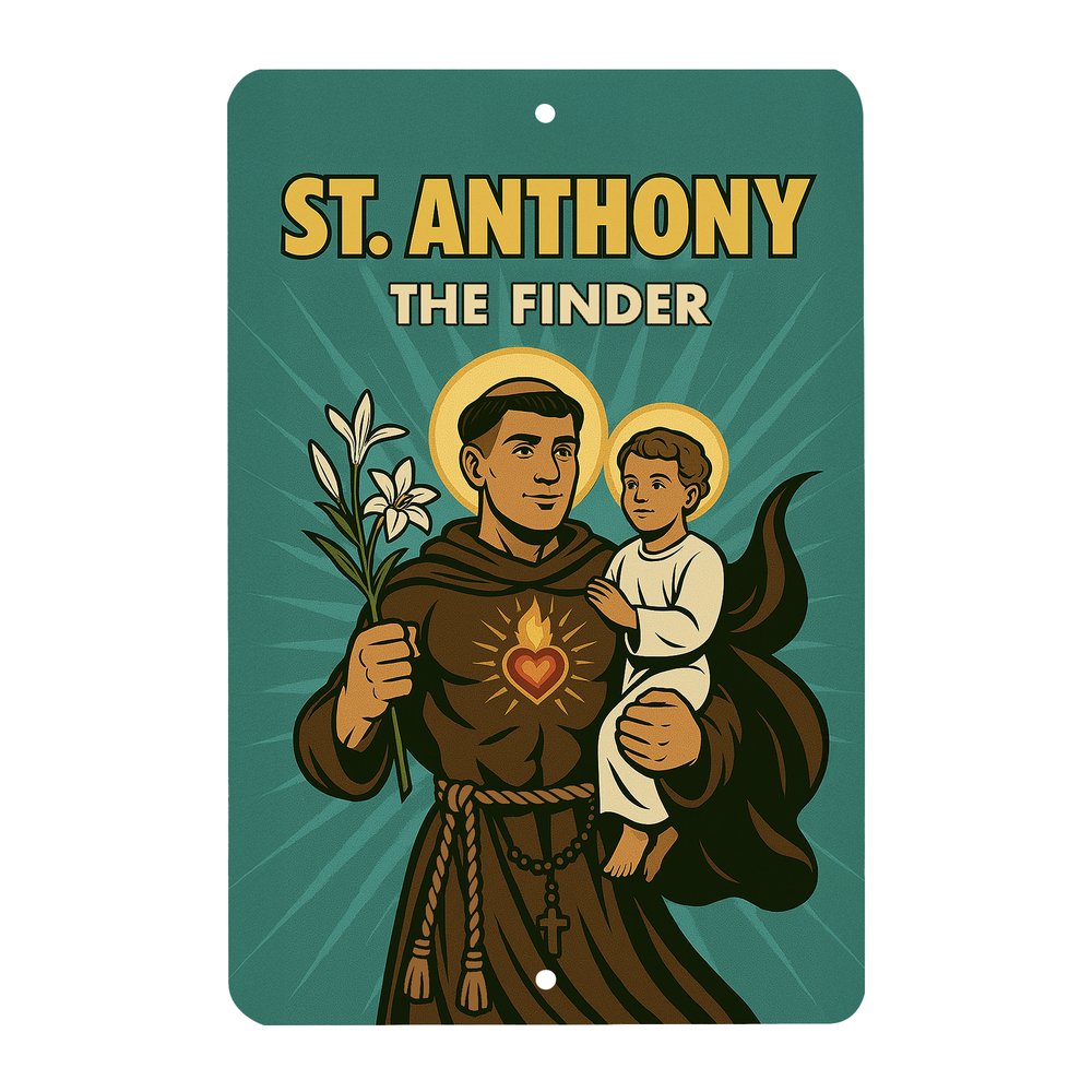 St. Anthony Superhero Tin Sign
