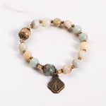 Antique Bronze & Amazonite Rosary Bracelet