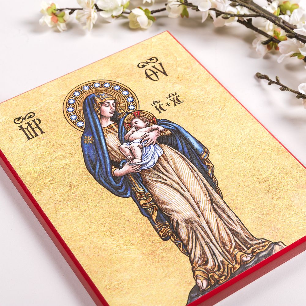 Madonna & Child Modern Icon Plaque - 8" x 10"