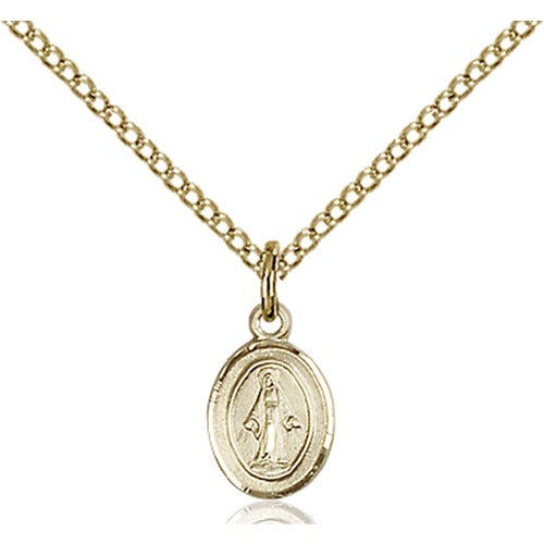 14kt Gold Filled Miraculous Pendant 3/8 X 1/4"