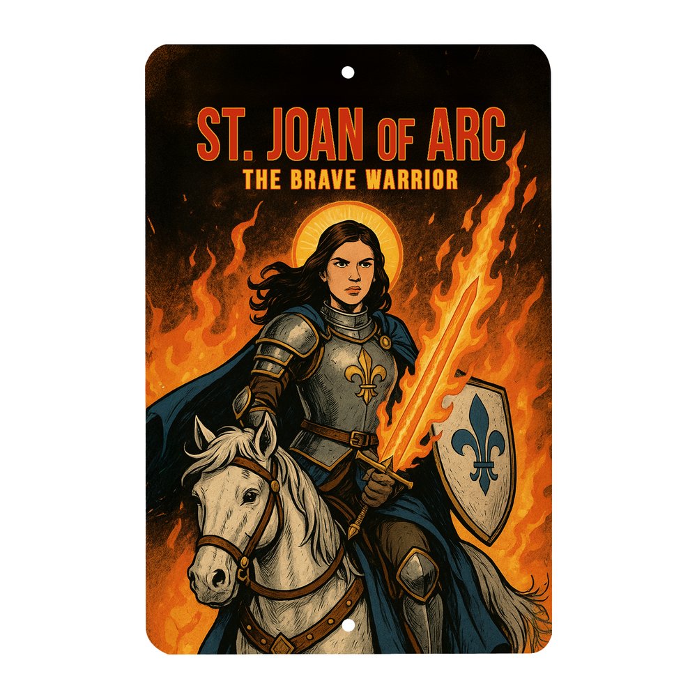 St. Joan of Arc Superhero Tin Sign