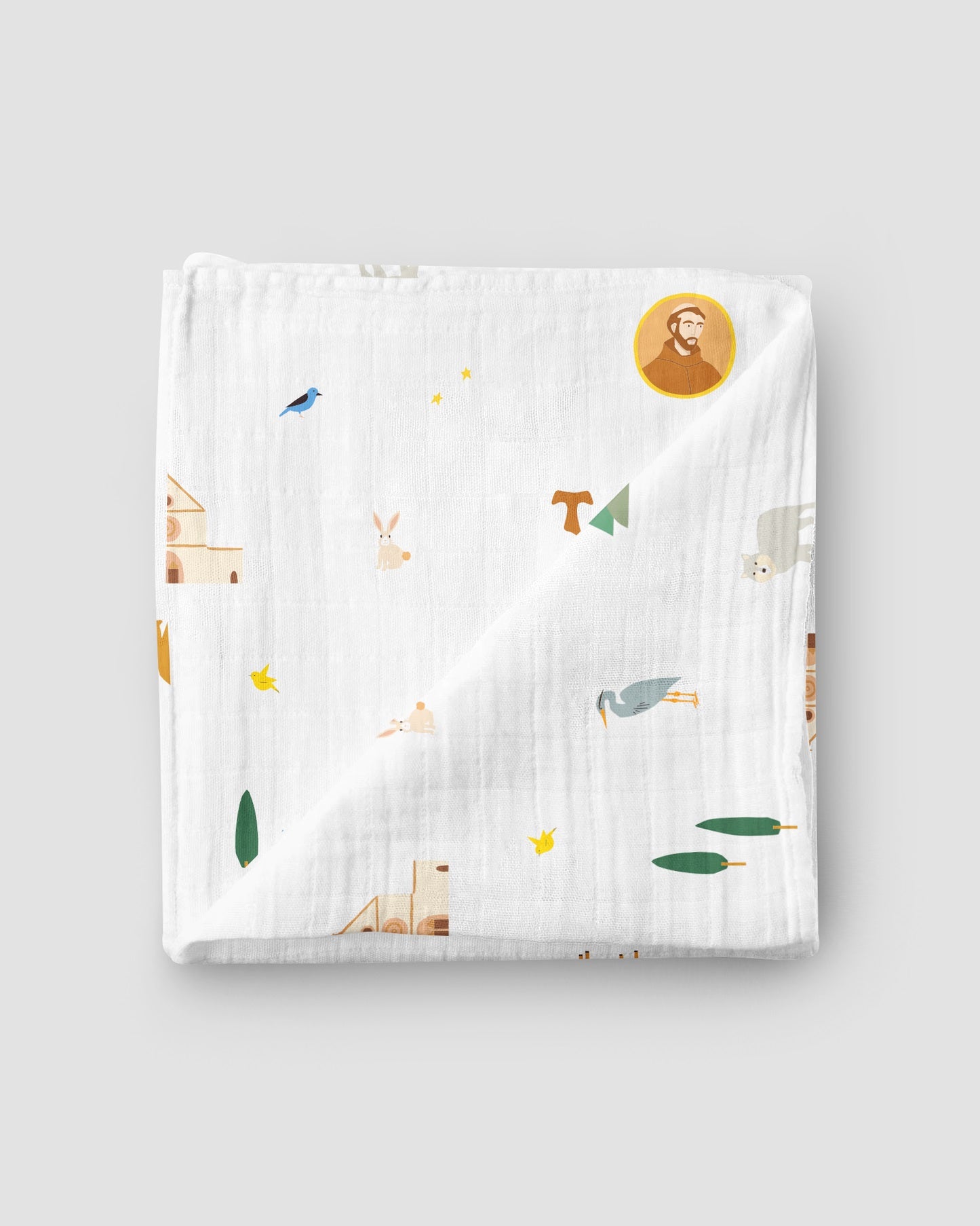 Be A Heart - St. Francis Muslin Swaddle Baby Blanket