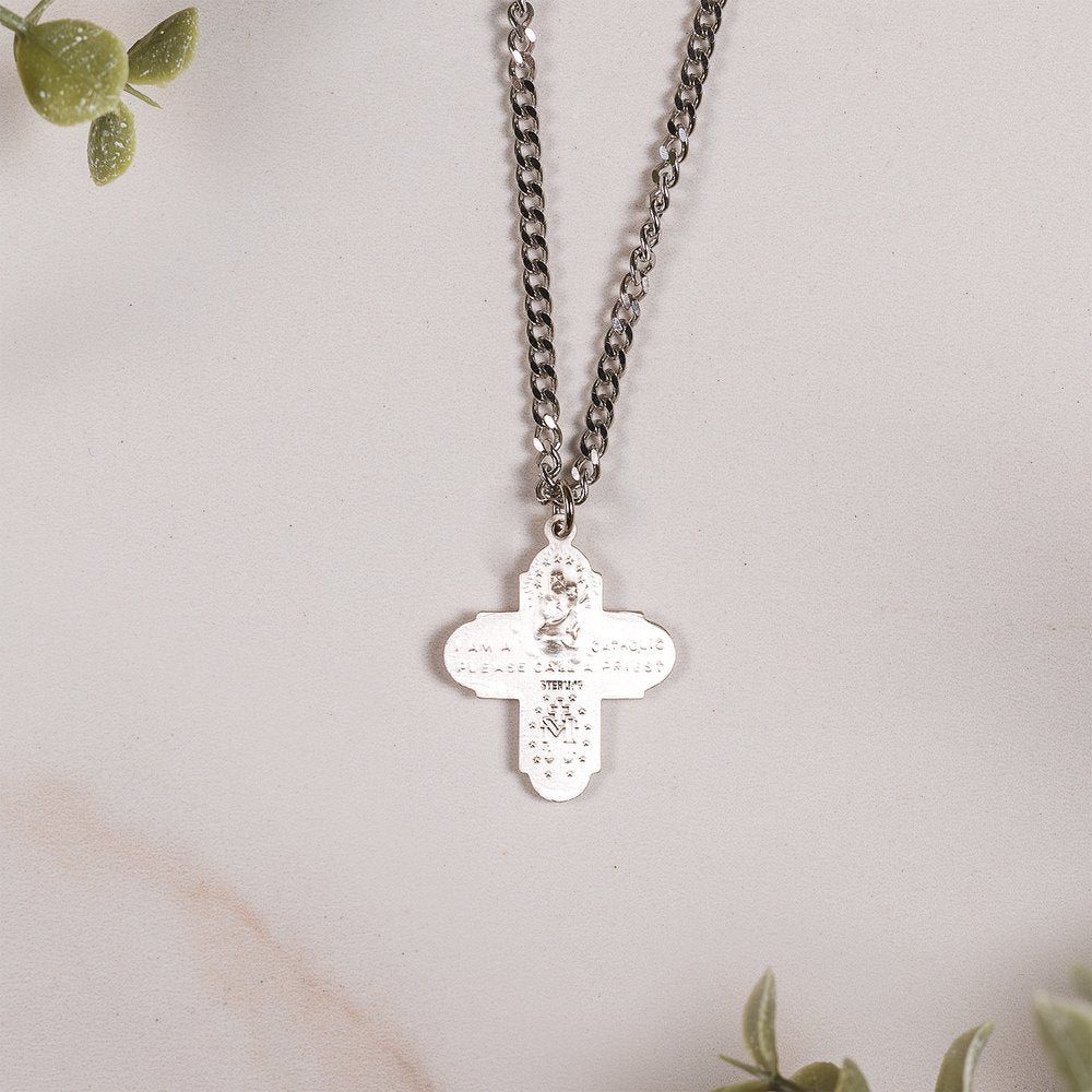 Sterling Silver St. Jude 4-Way Medal Necklace