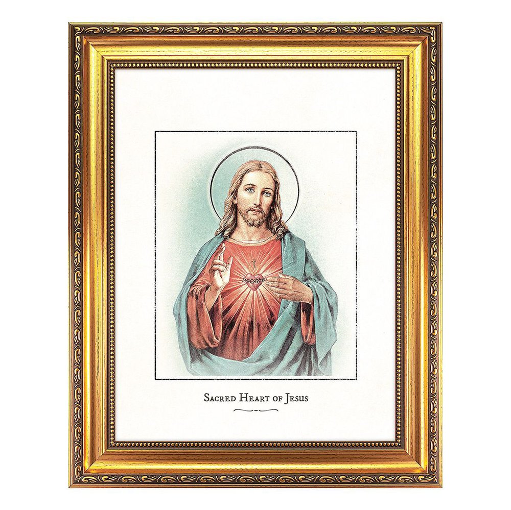 Sacred Heart Vintage Framed Print