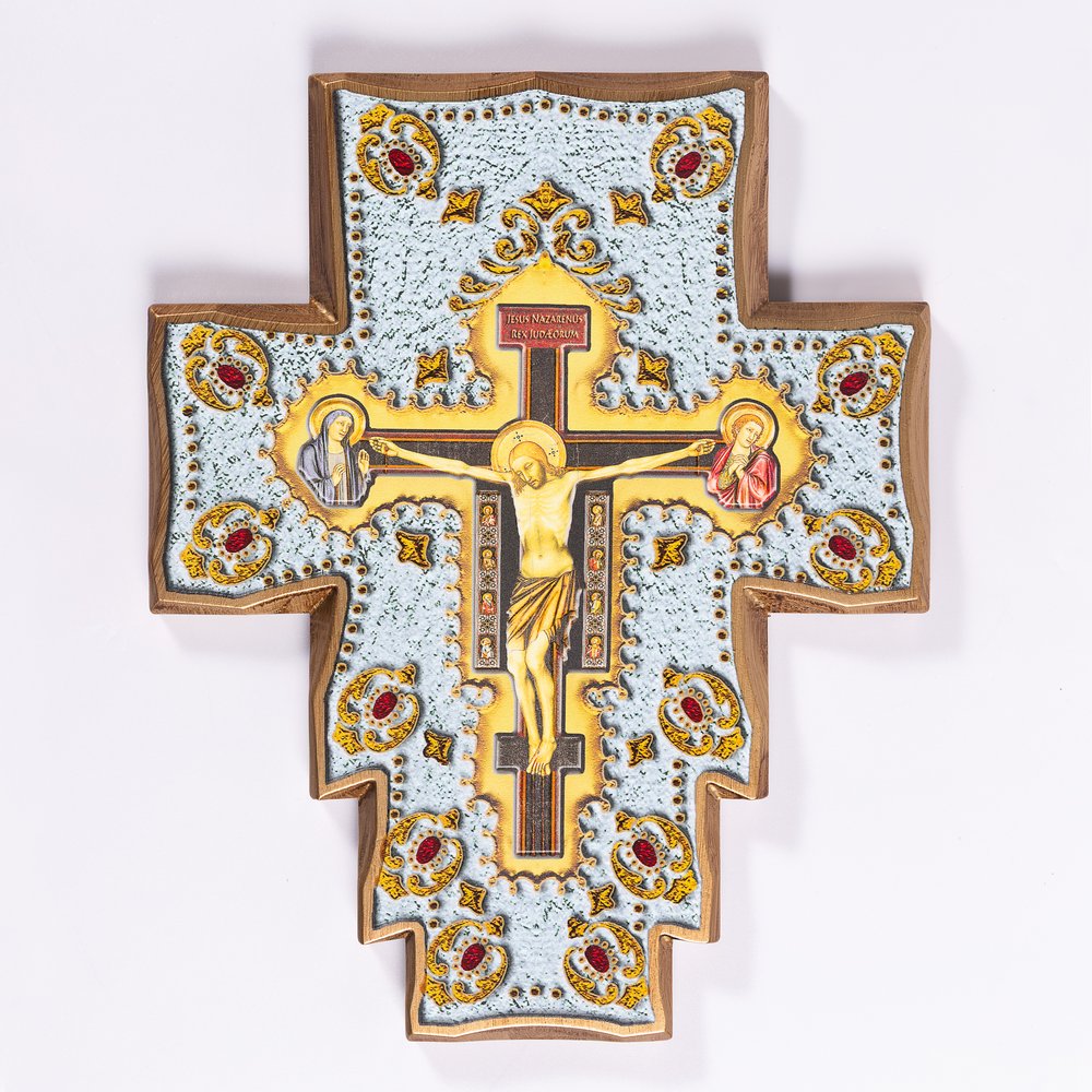 Florentine Style San Damiano Wood Crucifix - 11.8"